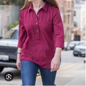 SCOTTeVEST Women's Polly Popover Dressy Travel Clothing Hidden Pockets Large